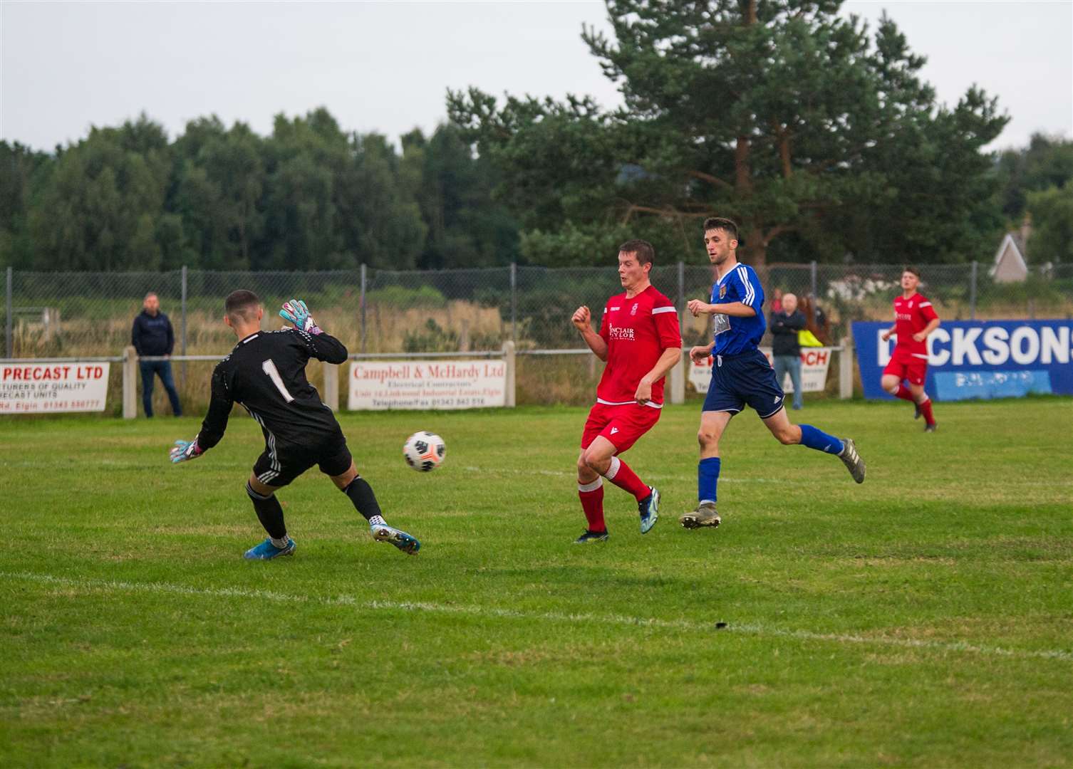 Brandon Hutcheson's through one-on-one for Forres Thistle. Picture: Becky Saunderson