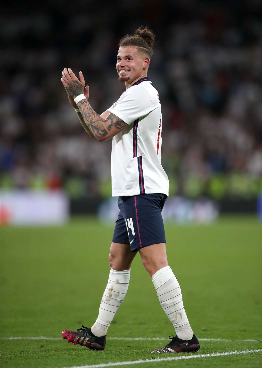 Kalvin Phillips celebrates victory over Denmark at Wembley (Nick Potts/PA)