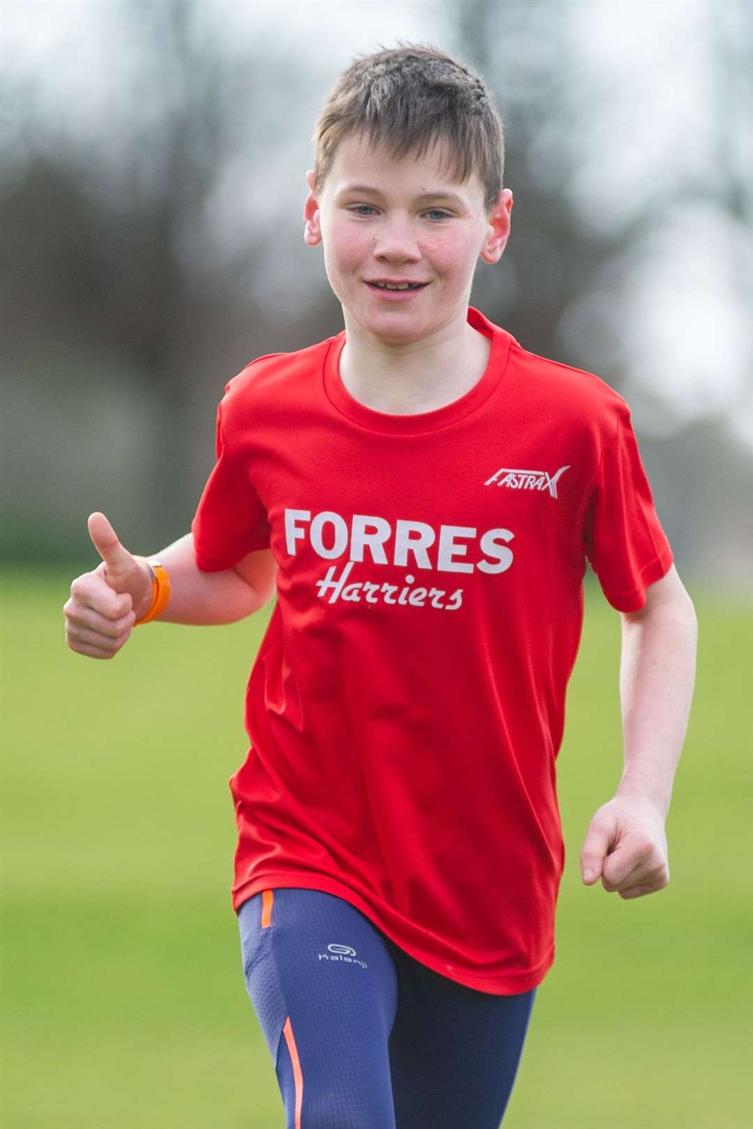 P6-7 Boys race winner - Angus Esson from Andersons Primary School...Forres Harriers' organised Forres Primary Schools Cross Country, held at Grant Park, Forres...Picture: Daniel Forsyth..