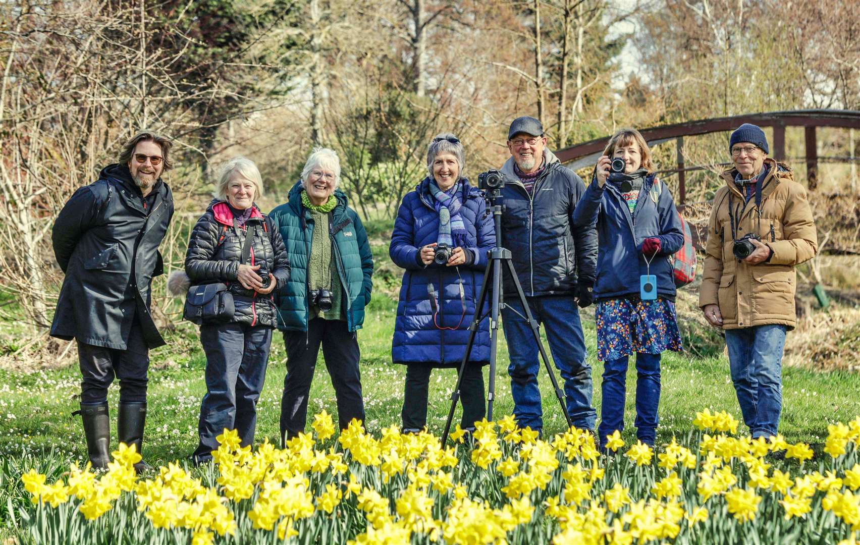 The group at Burgie Arboretum. From left: Nick Gibbons, Agnes Gardiner, Jana Hutt, Ruth Whitfield, Howard Davenport, Nichola Jones and Tony Pinner...Picture: Nick Gibbons.