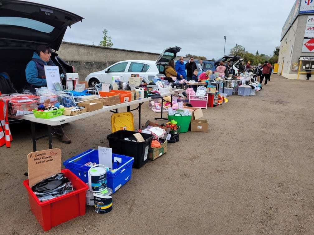 Attendees enjoyed a car boot sale in the car park.