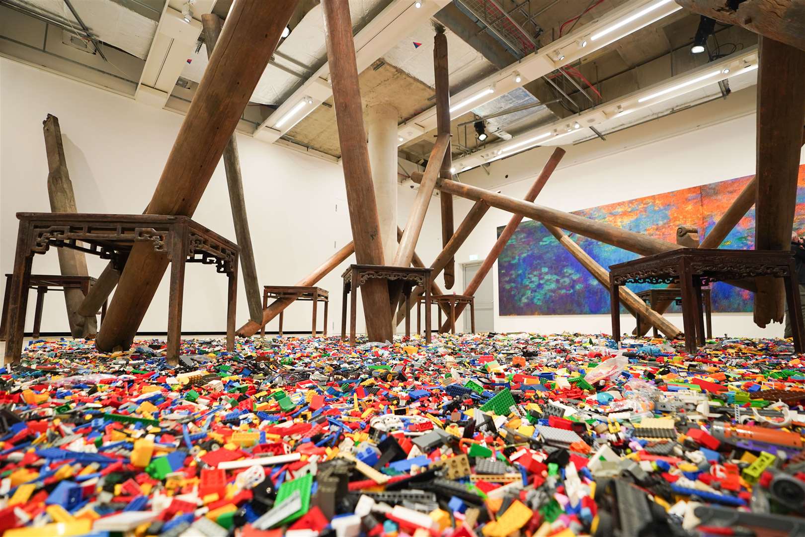 Ai Weiwei’s Untitled (Lego Incident) at the Design Museum in London (James Manning/PA)