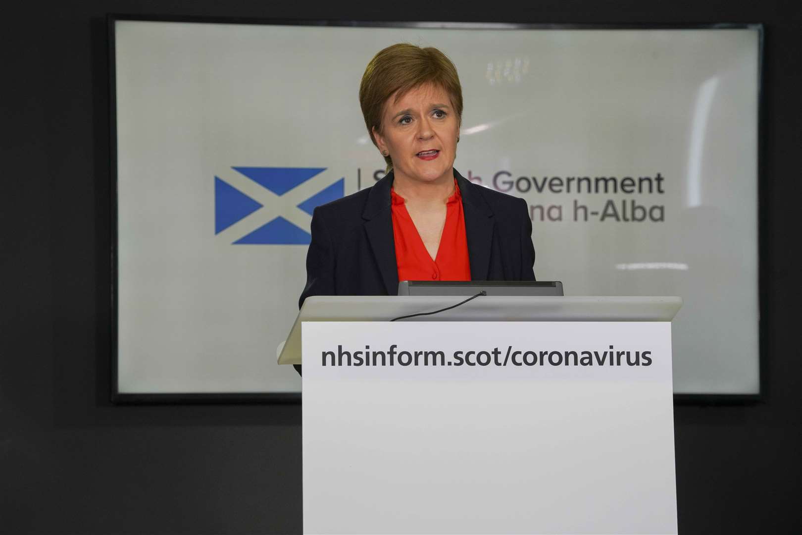 Scottish Government COVID-19 press conference at St. Andrew's House, Edinburgh with the First Minister, Nicola Sturgeon, Justice Secretary Humza Yousaf and National Clinical Director, Professor Jason Leitch..