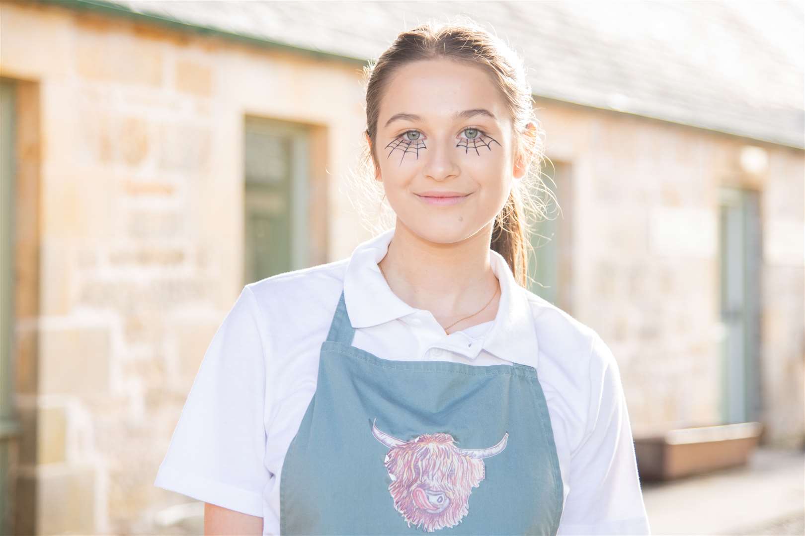 Suitably decorated - Logie Steading Cafe waitress Kate Millar. Picture: Daniel Forsyth