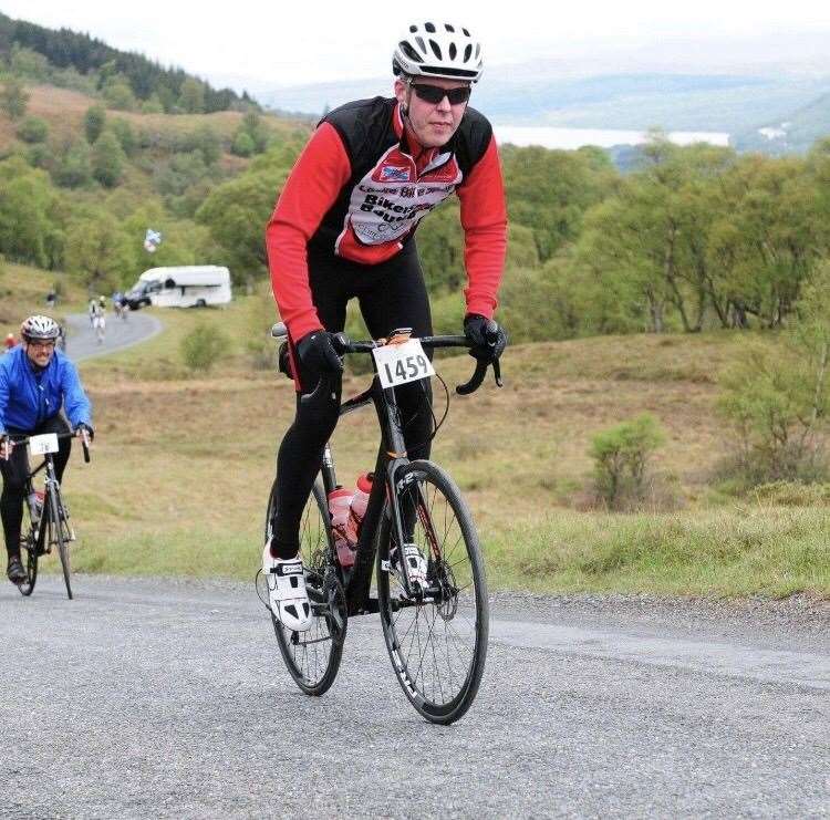 Stuart Dalgarno is looking forward to cycling 152 miles in a day to Forres to raise money for Macmillan.