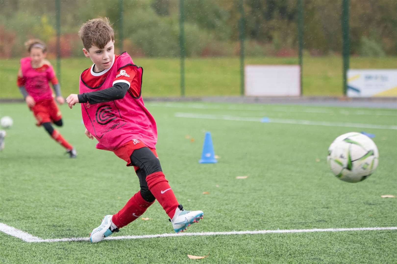 A total of 72 youngsters took part in the Coerver coaching sessions in Elgin. Picture: Daniel Forsyth..
