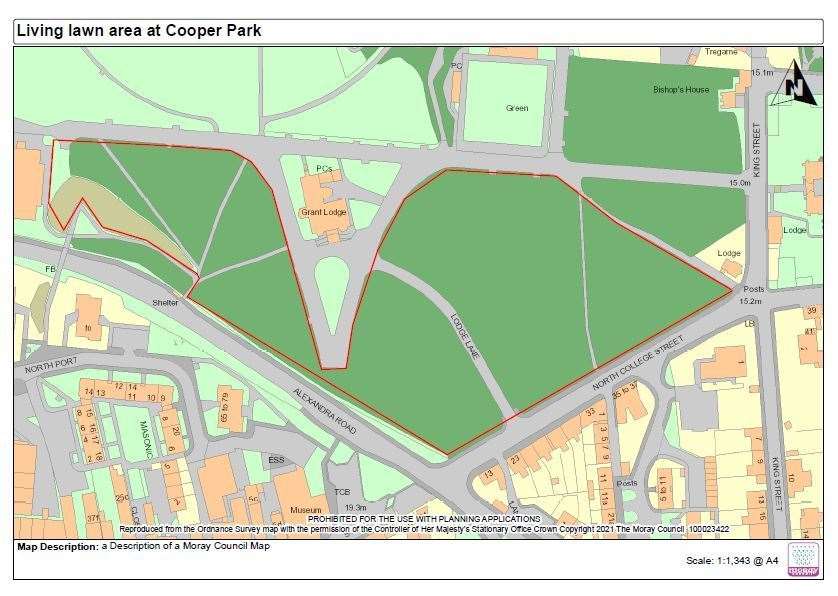 Living lawns will be trialled in an area of Elgin's Cooper Park.