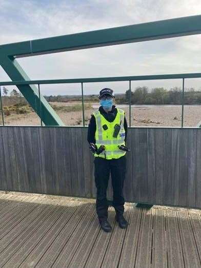 PC Michelle MacDonald at the River Findhorn.