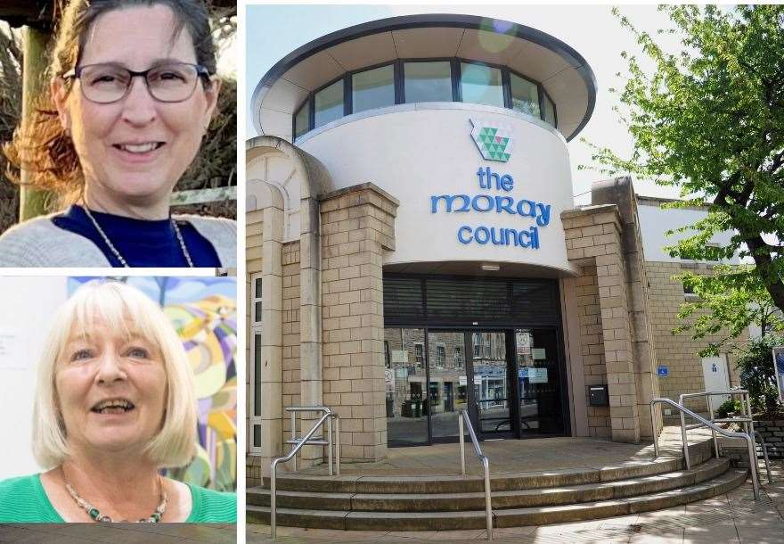 Pregnancy loss is now part of Moray Council's special leave arrangements. Inset: (Above) Councillor Bridget Mustard, (below) Councillor Theresa Coull.