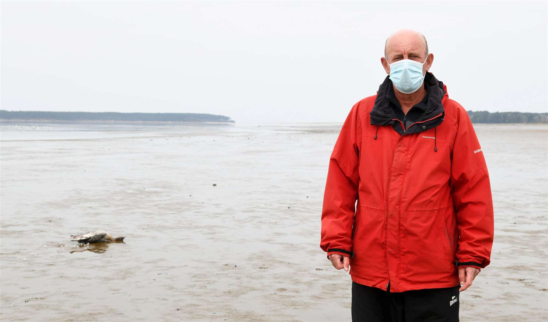 Wildlife enthusiast Spencer Julian at Findhorn Bay where there have been scores of dead geese found.