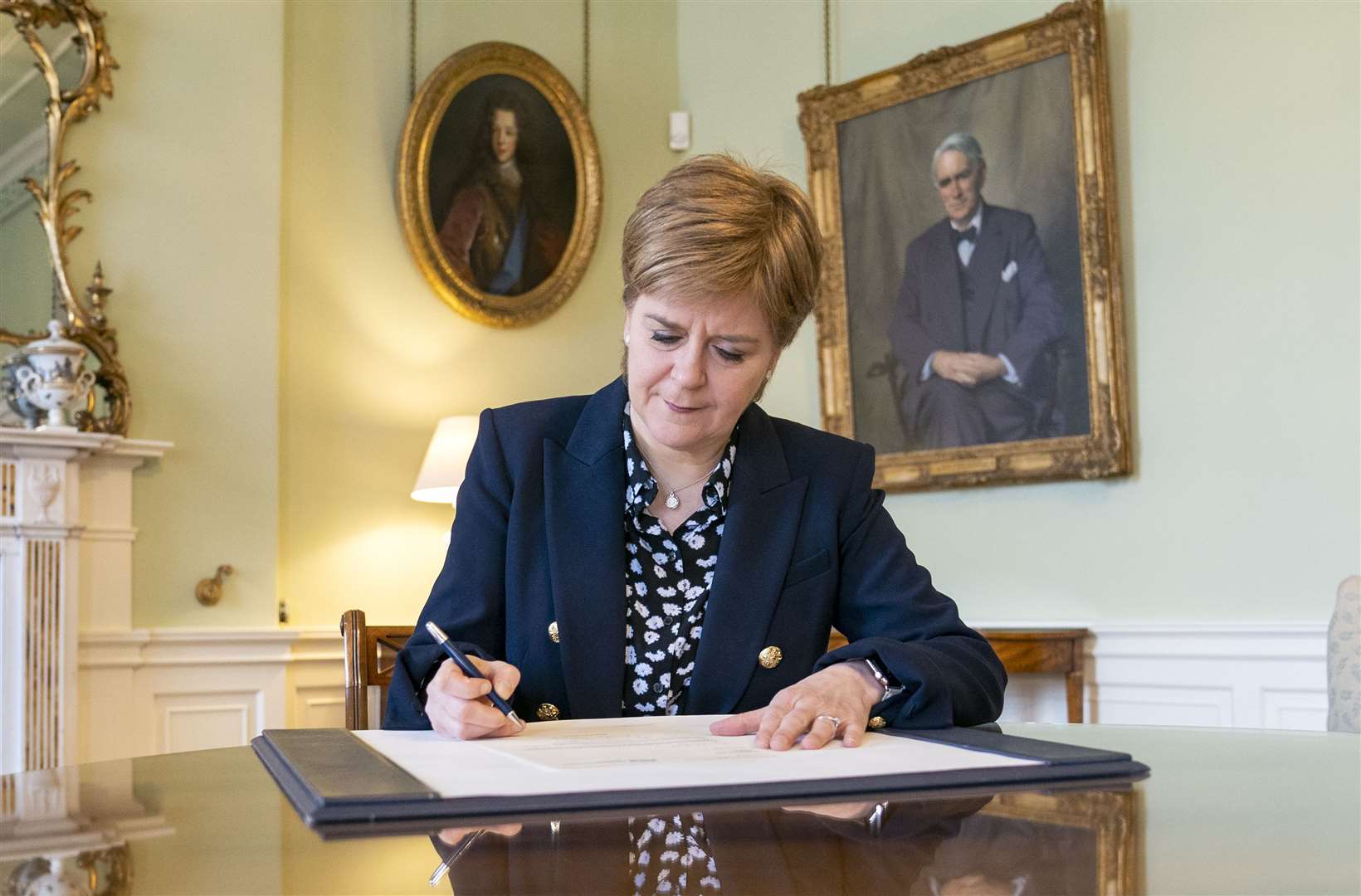 Earlier, Nicola Sturgeon signed her official resignation letter to the King (Jane Barlow/PA)