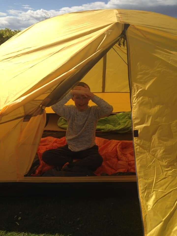 William Lowther (7) in his tent.