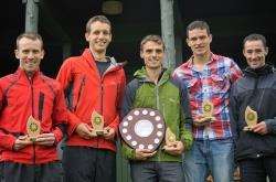 The victorious Forres Harriers team of (from left) Kyle Greg, Mathew Halliday, Robbie Paterson, Gordon Lennox and Paul Rogan.