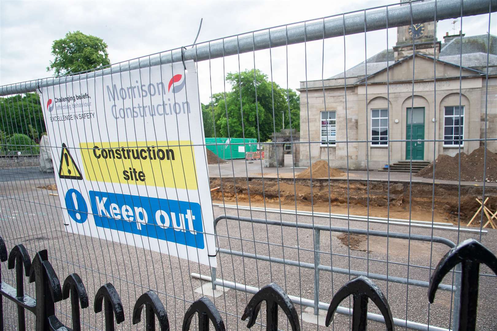 Construction work continues in the playground area of Forres' Anderson's Primary School over the summer break...Picture: Daniel Forsyth..