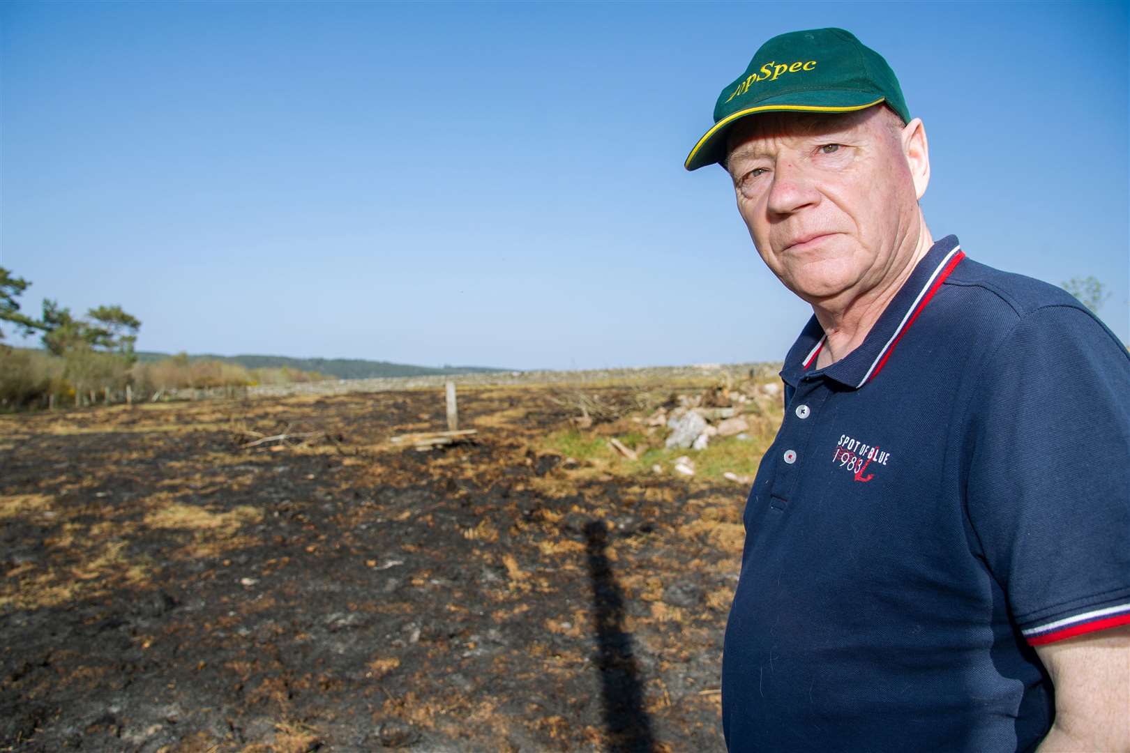 Alex Maxwell in the field where he had a fire in the hills around Dallas. He is concerned about the lack of available water hydrants in the area after the fire brigade were unable to use four nearby...Picture: Daniel Forsyth. Image No.043780.