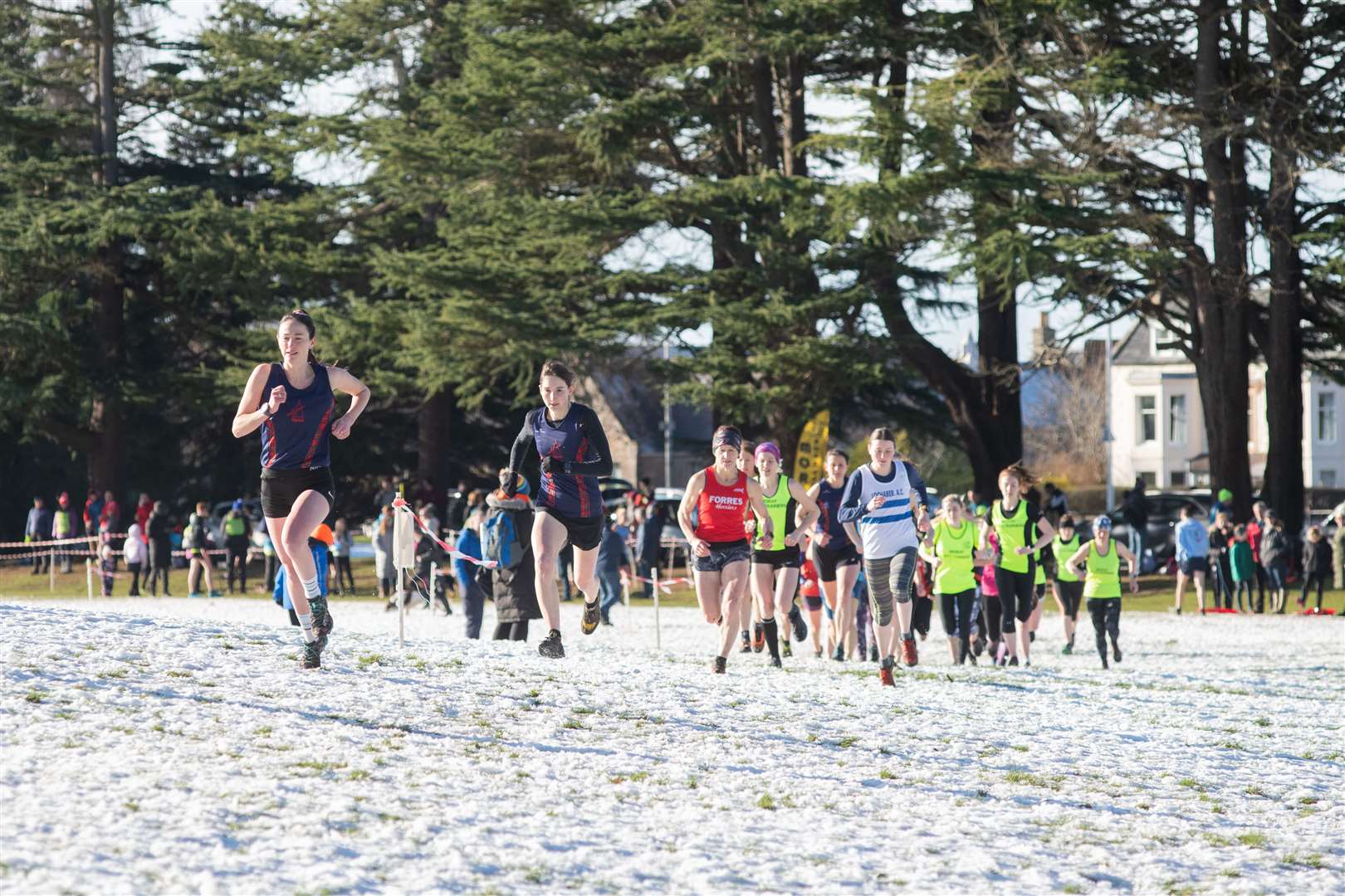 Start of the Senior and U20 Women's race...North District X-Country League - Grant Park, Forres - 19/02/2022...Picture: Daniel Forsyth..