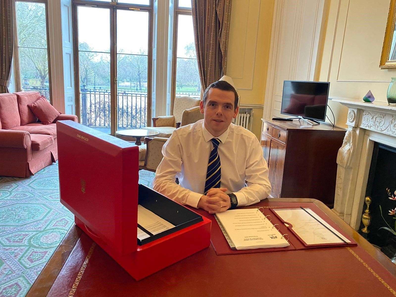 Douglas Ross gets straight into his new role at the Scotland Office.