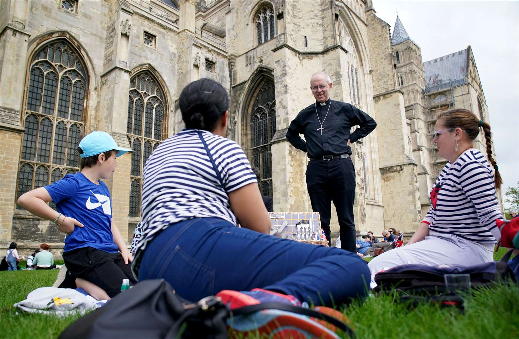 Archbishop of Canterbury Justin Welby attends the Coronation Big Lunch in the grounds of Canterbury Cathedral (Gareth Fuller/PA)