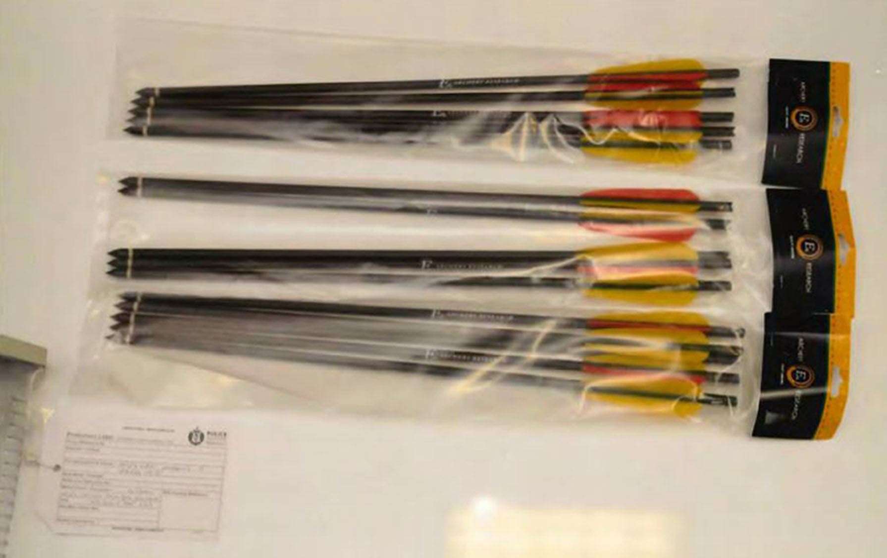 Crossbow arrows recovered by police (Crown Office/PA)