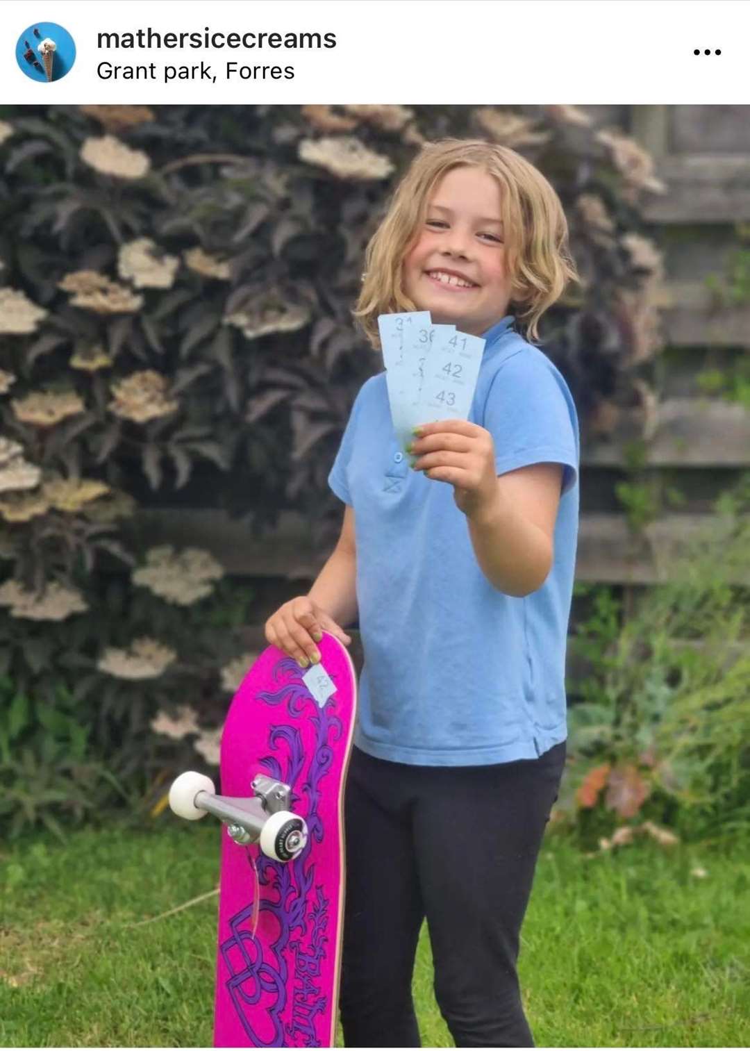 Ava Mathers won a skateboard at the event in a raffle.