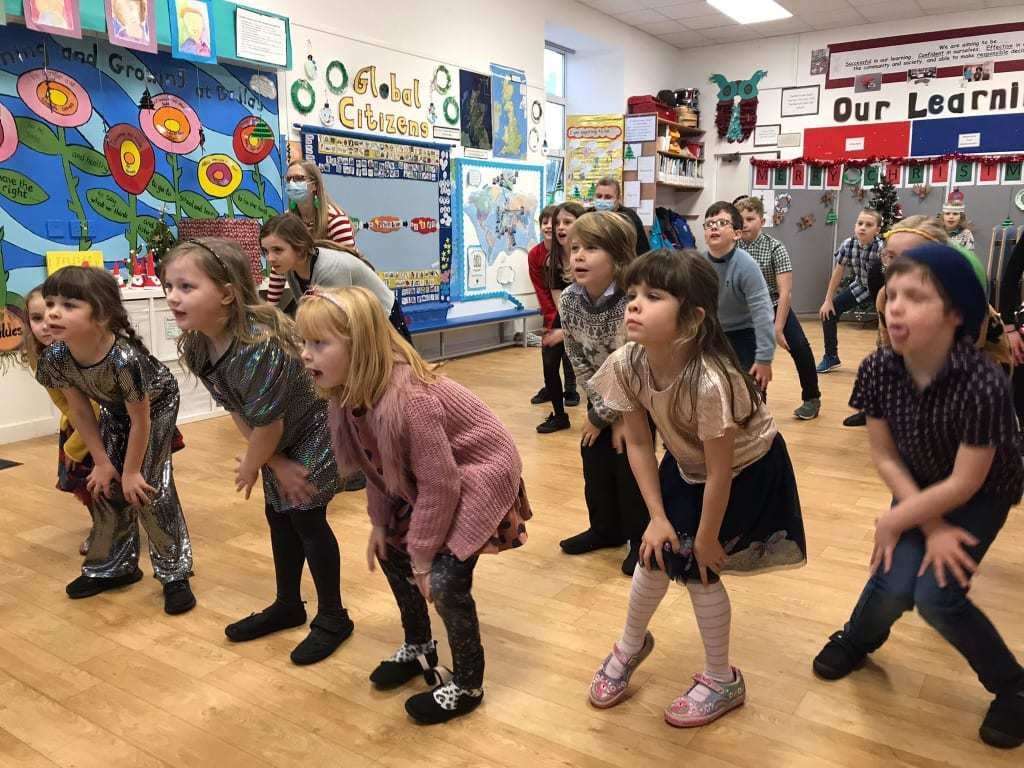 Following the P7s dancing on party day.
