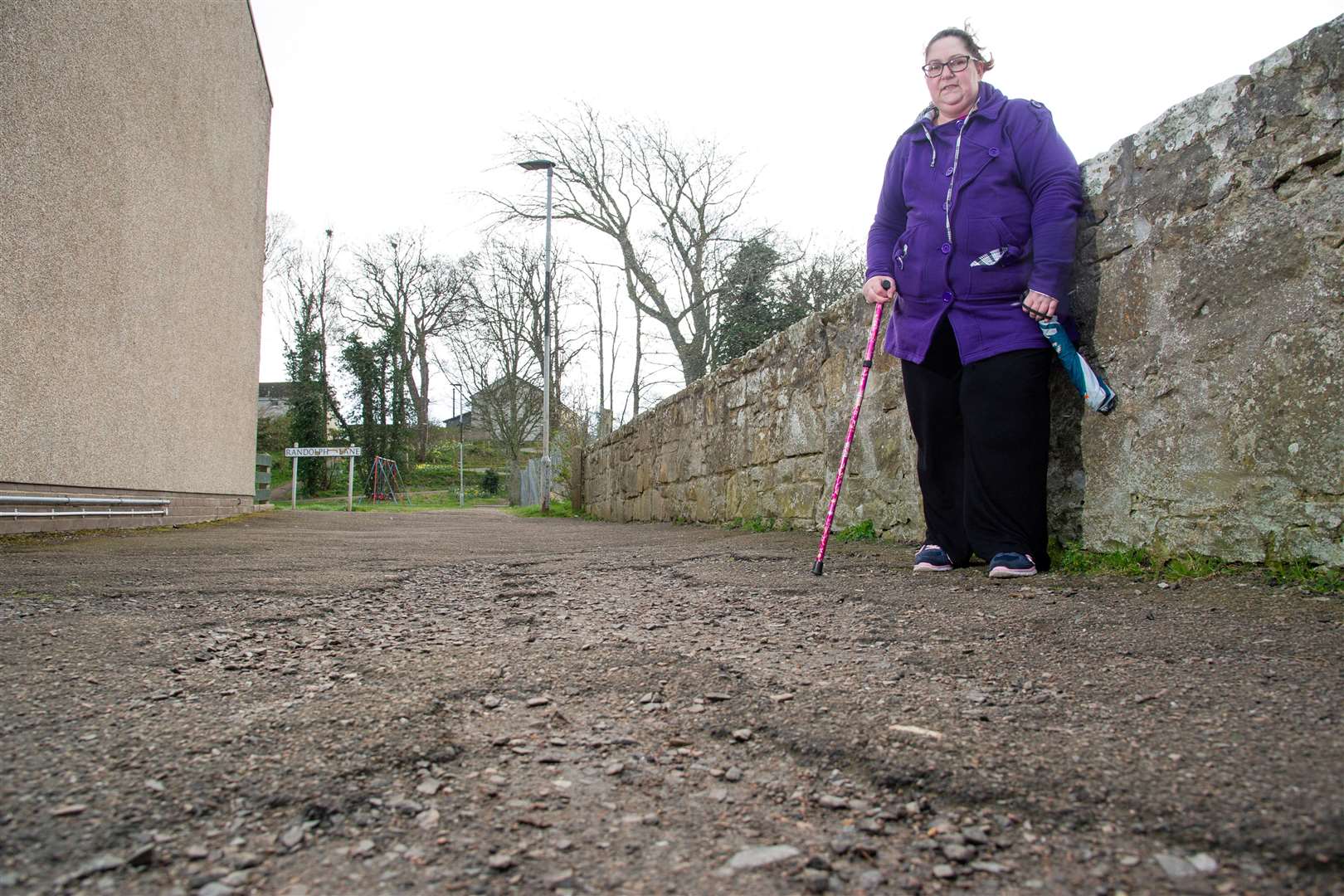 Fiona wants to see the path resurfaced outside Pilmuir Primary School.