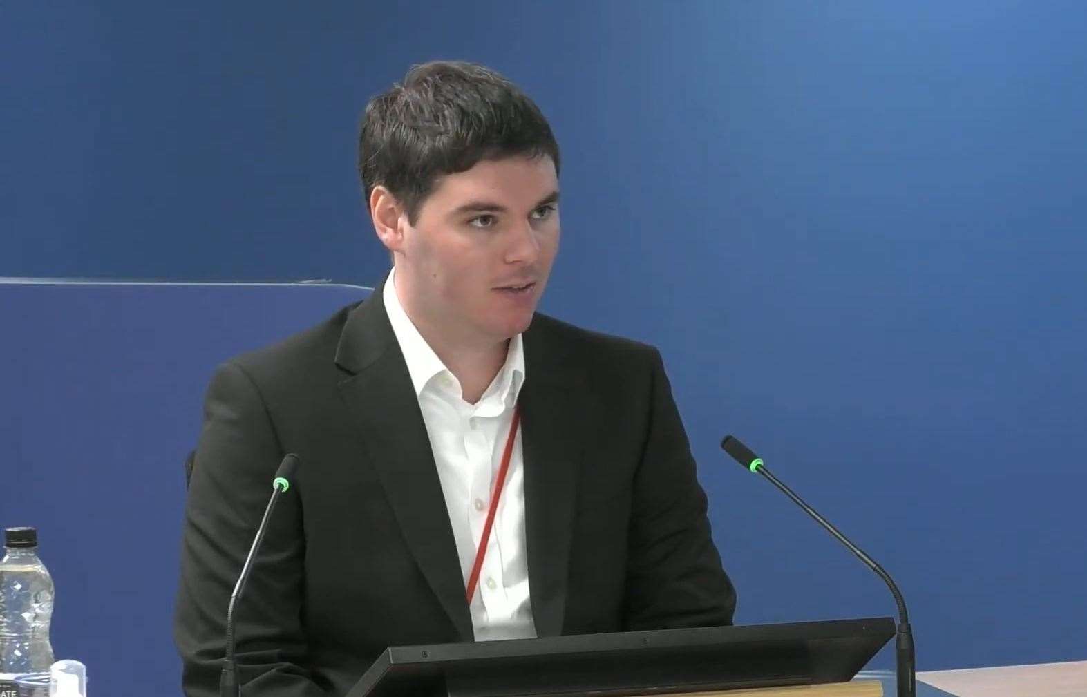 Ben Bailey, project manager at the west London block for external wall fitters and cladding specialists Harley Facades, giving evidence to the Grenfell Tower inquiry (Grenfell Tower Inquiry/PA)