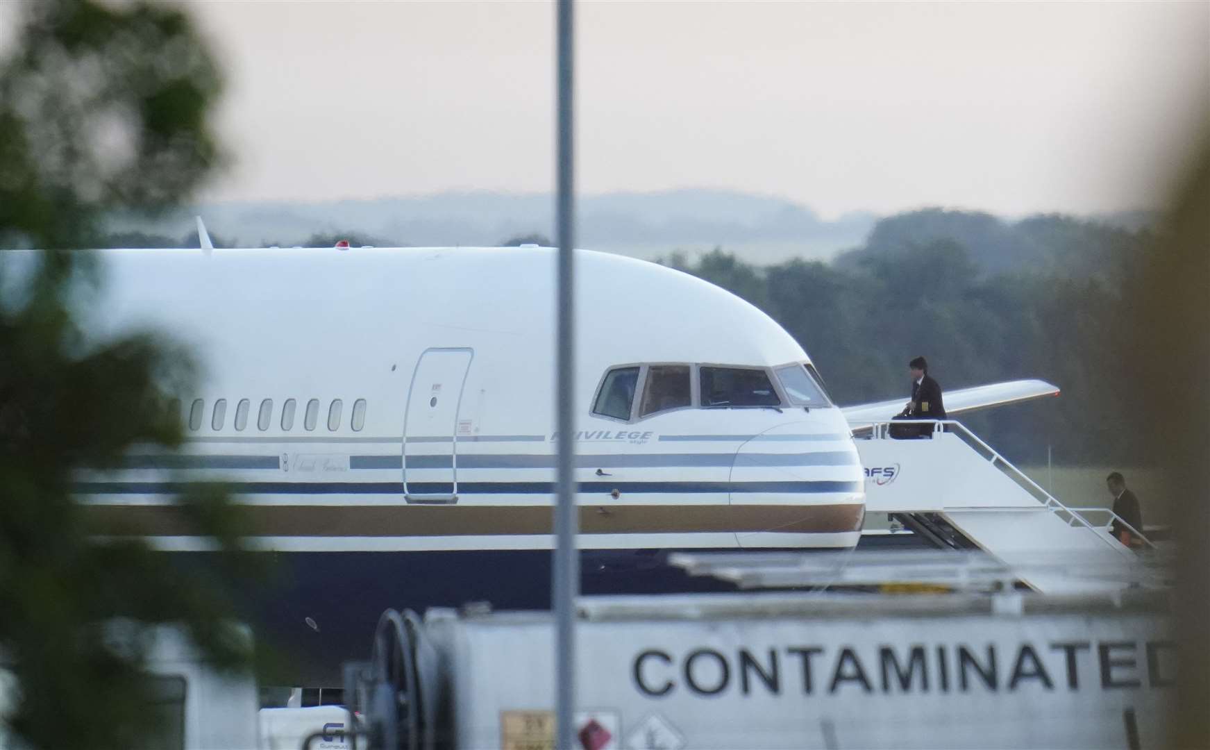 Three people who were scheduled to be on the Boeing 767 at Boscombe Down, near Salisbury, were effected by the ECHR decision (Andrew Matthews/AP)
