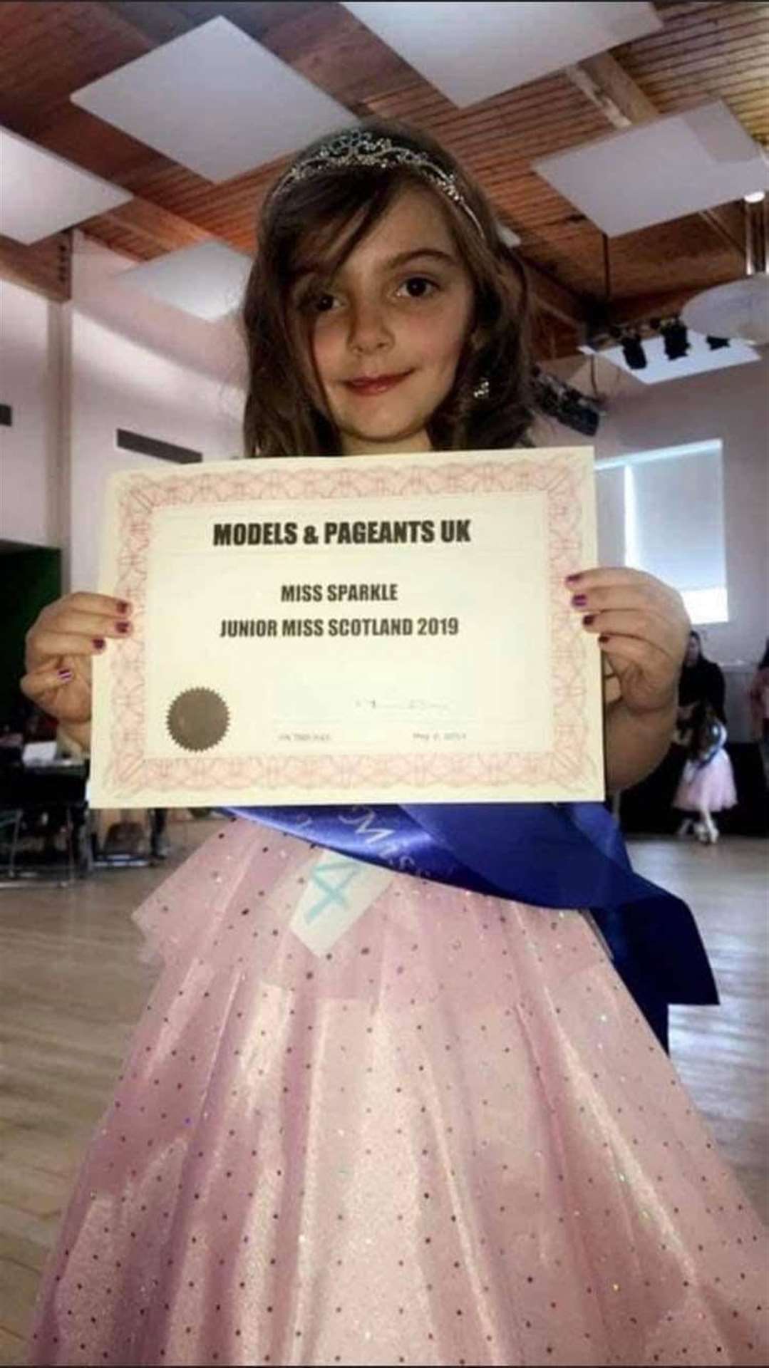 Violet-Rose Haggan won Miss Scotland's Little Miss Sparkle contest in 2019.