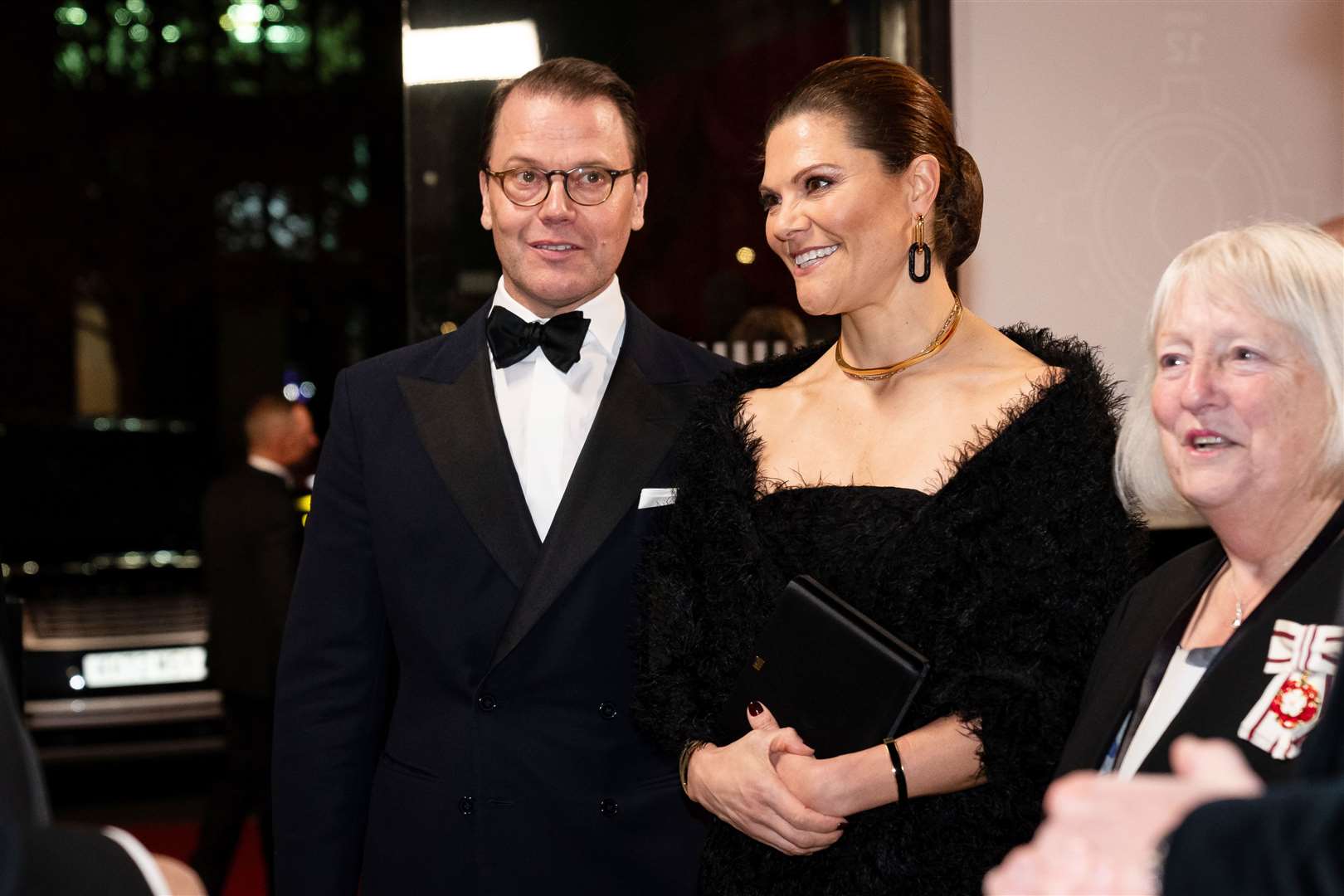 Crown Princess Victoria and Prince Daniel of Sweden were also attending the Royal Variety Performance as part of their official visit to the UK (Aaron Chown/PA)