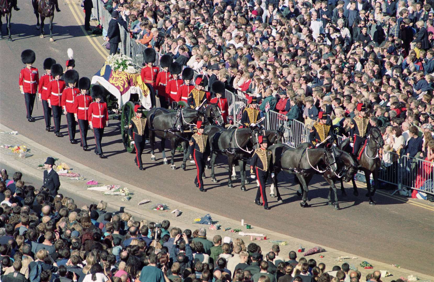 Diana’s funeral was based on plans set out for the Queen Mother’s (Barry Batchelor/PA)