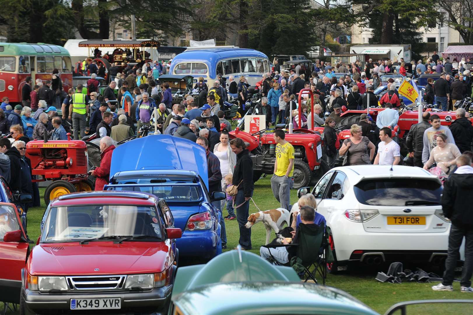 Large crowds in Grant Park during Forres Theme Day in 2013.