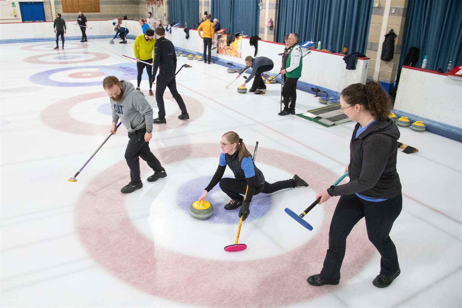 Action from the 13th Moray International Bonspiel. Picture: Daniel Forsyth..