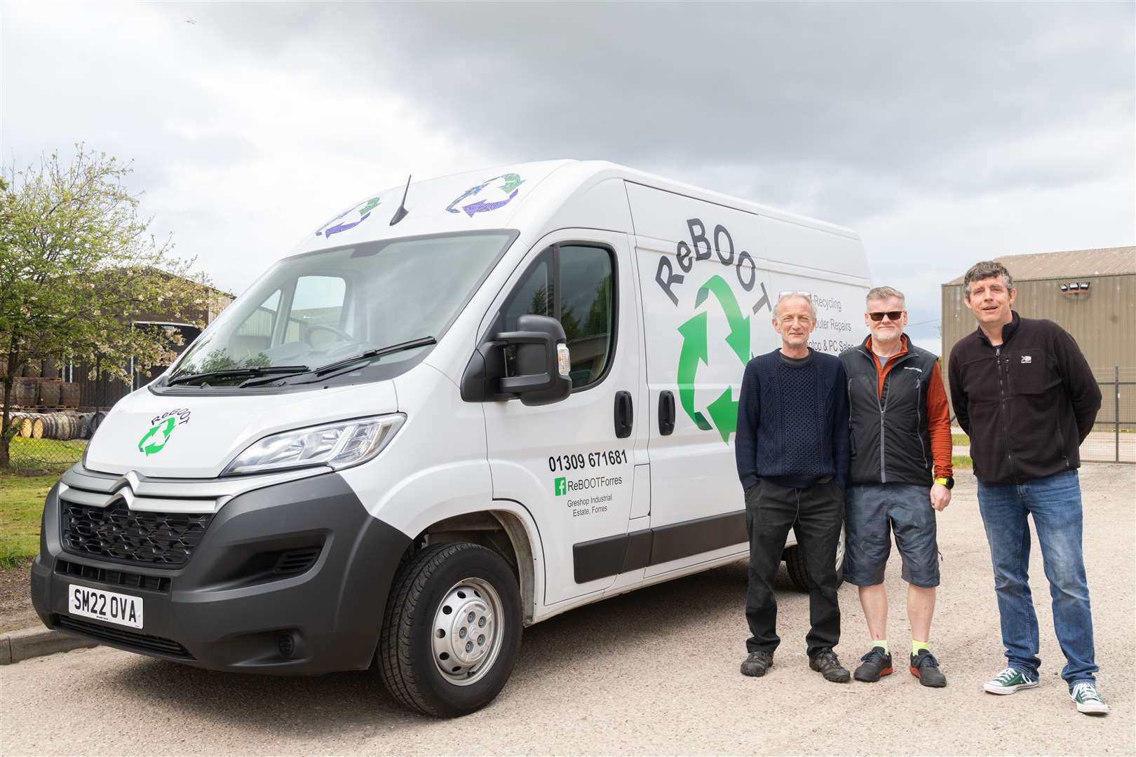 ReBoot employees Mike Hendry, Will Young and Lee McGrath with the new van.