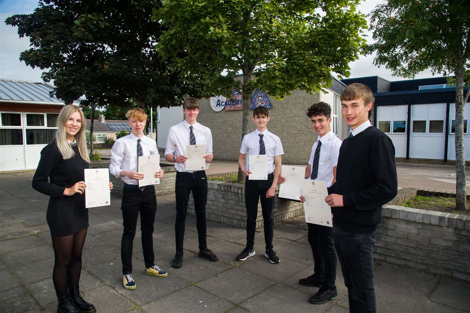 Receiving 7 A's at National 5 level were these pupils...Forres Academy pupils who earned top qualifications in their exams...Picture: Becky Saunderson..