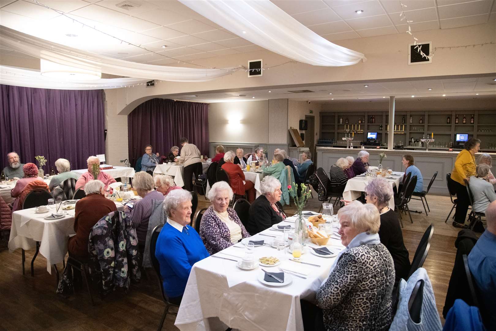 Forres OAP’s Association celebrating their delayed 70th anniversary. Picture: Daniel Forsyth.