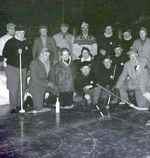 Forres Curling Club, January 1963. Picture by FHT.