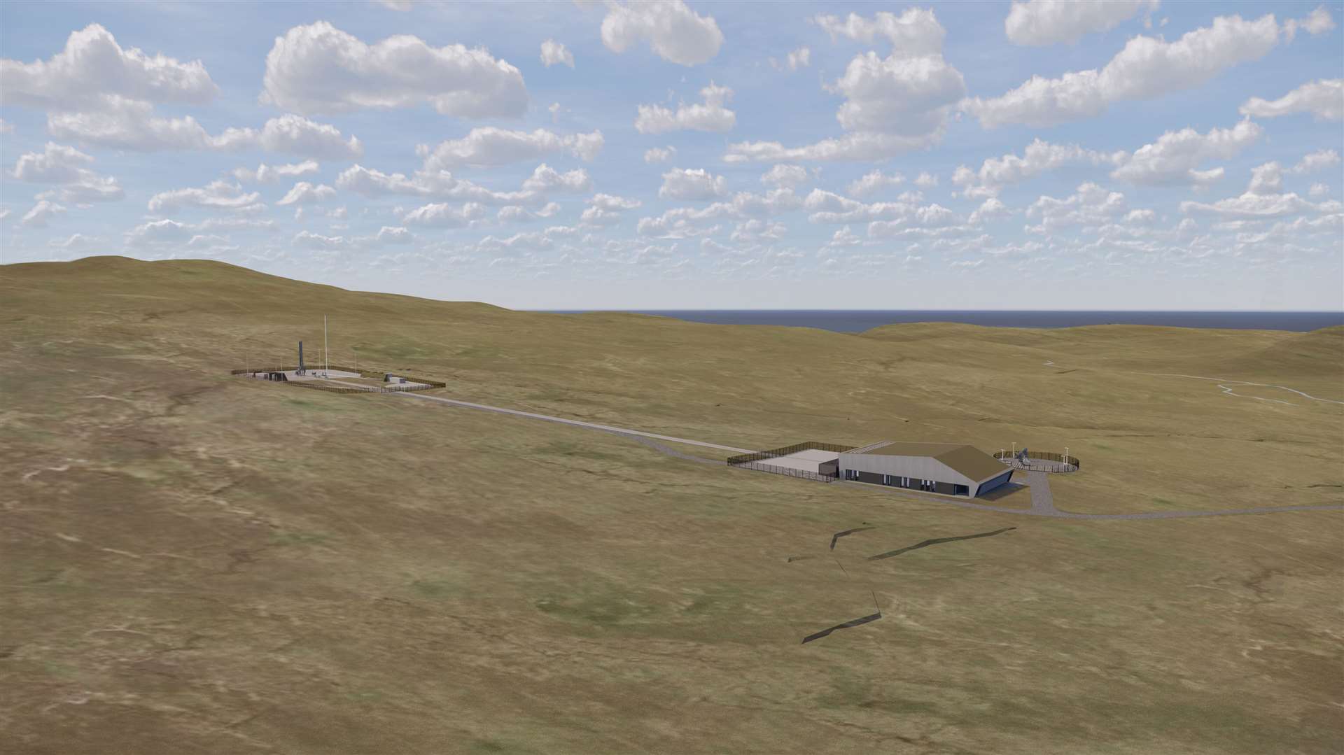 An artist's impression of the Sutherland satellite launch pad.
