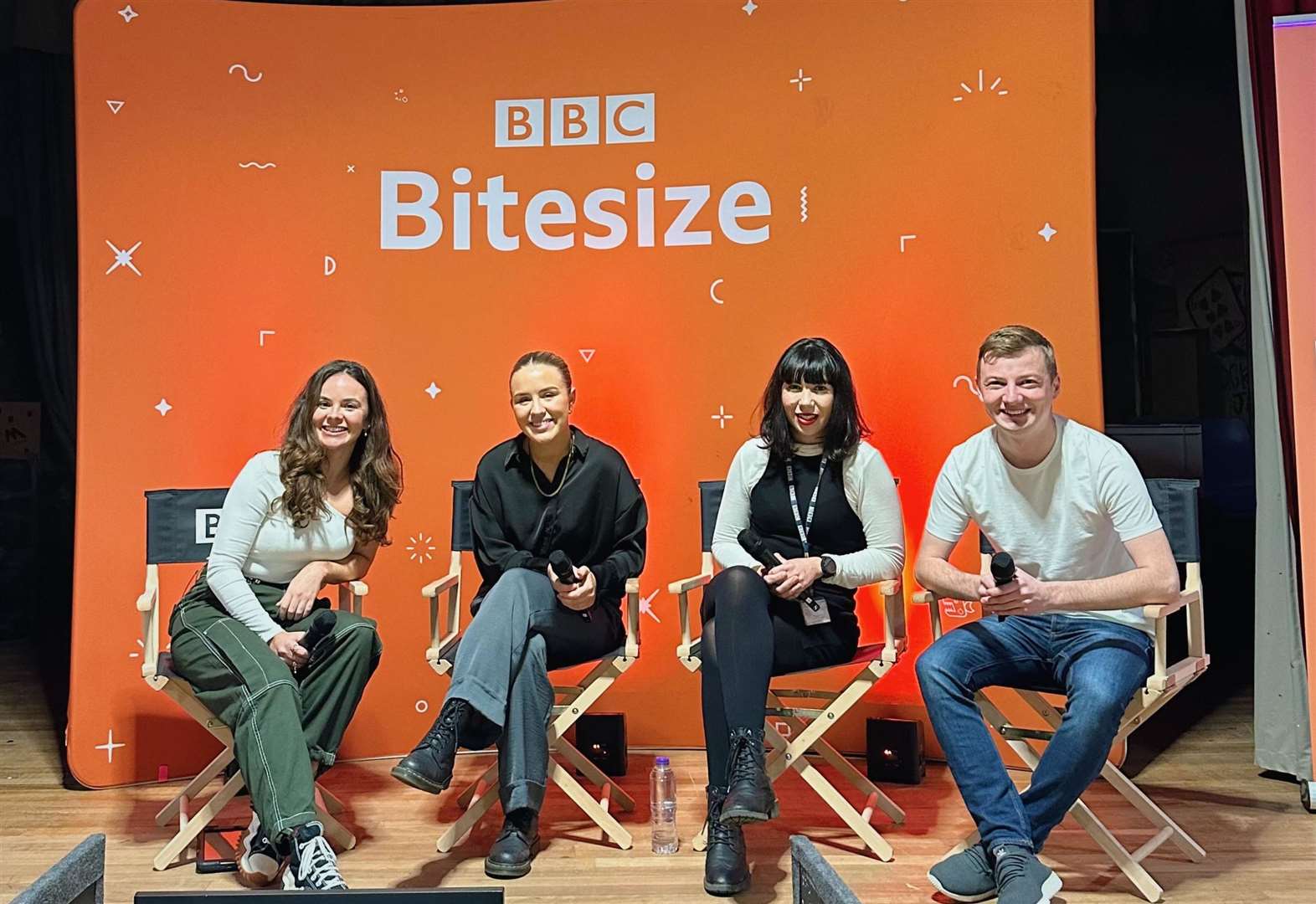 Daniel Forsyth (right) with BBC presenter Robyn Richford (left), Toni-Lee Duffus (2nd left) and Nicole Murray.