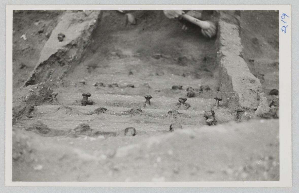 A close-up of the excavation by Barbara Wagstaff. (National Trust/PA)