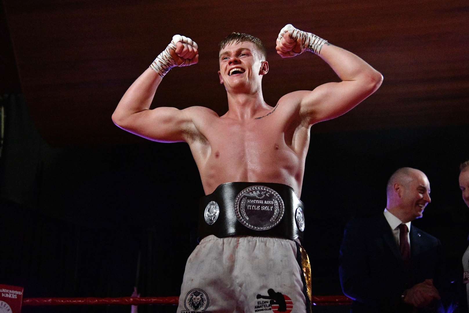 Fraser Wilkinson with his Scottish title belt