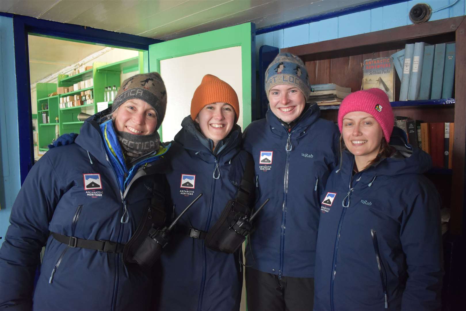 The current Port Lockroy team is, left to right, Lucy Bruzzone, Mairi Hilton, Clare Ballantyne and Natalie Corbett (UKAHT/PA)
