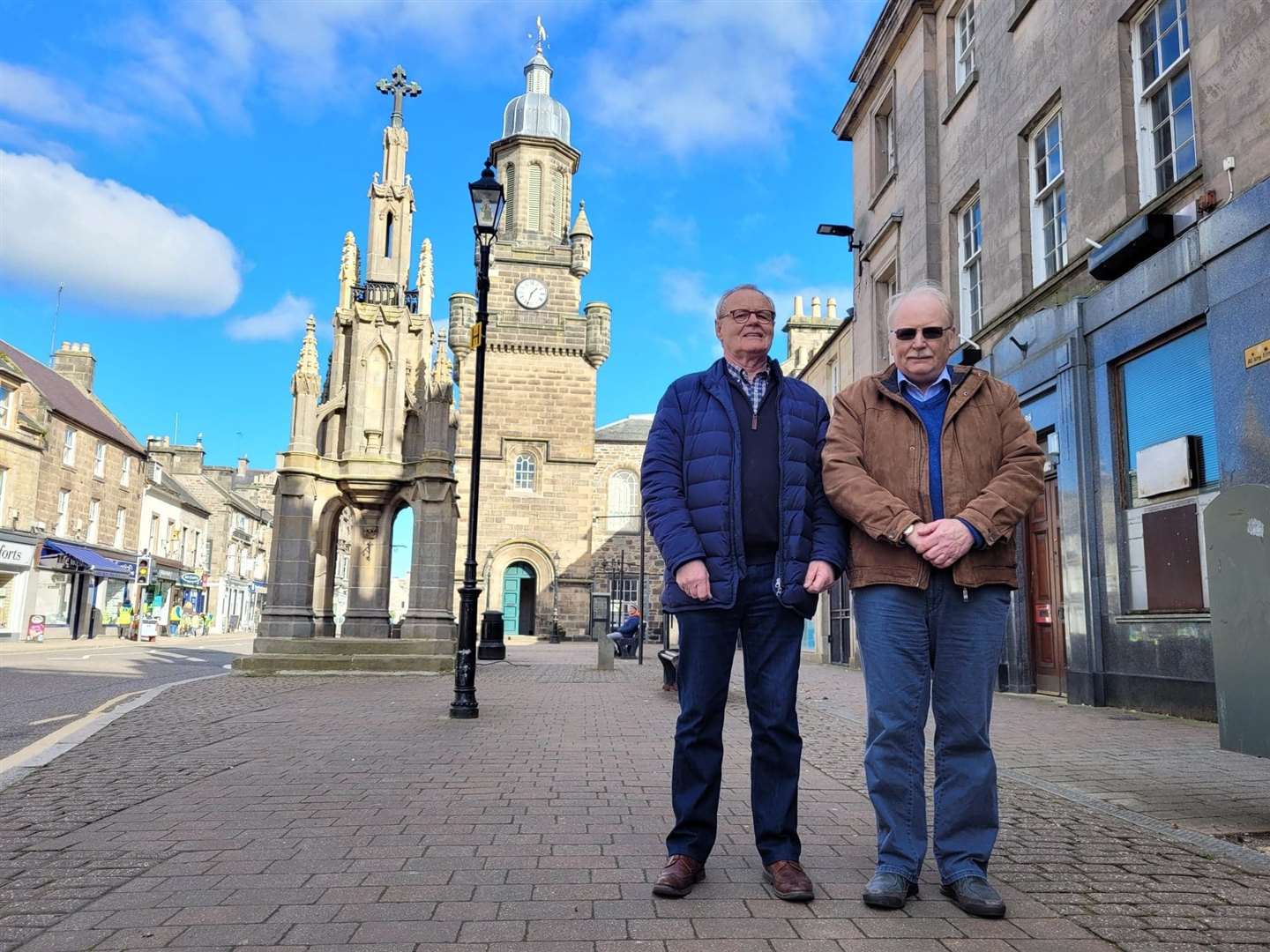 Forres Heritage Trust's Bill Budge and Bob James.