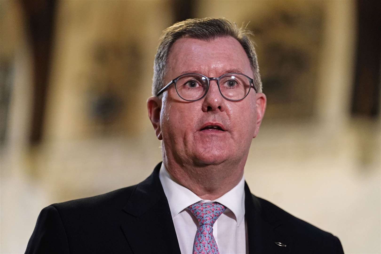 DUP leader Sir Jeffrey Donaldson is considering how his party will respond to the deal (Jordan Pettitt/PA)