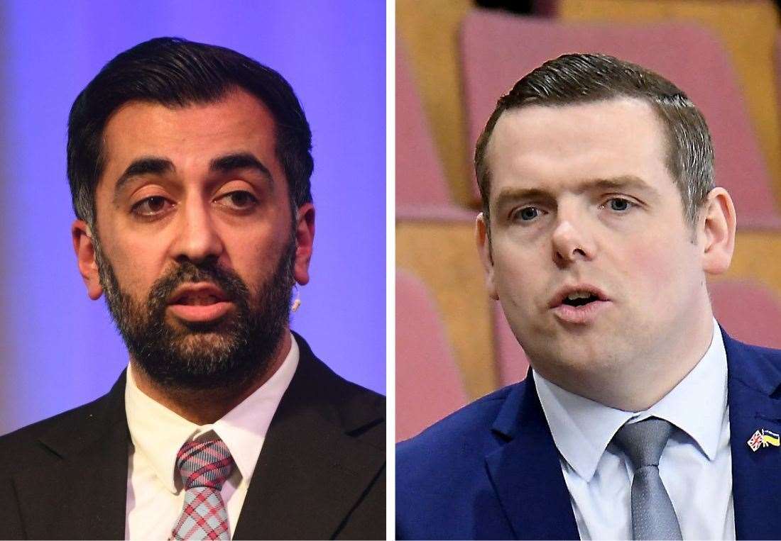 Humza Yousaf's (left) decision to appoint a Minister for Independence has been slammed by Moray's Tory MP Douglas Ross.
