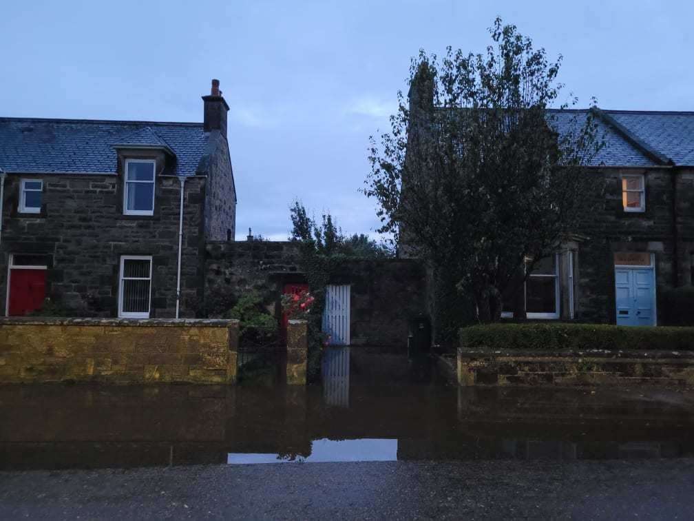 Properties were flooded on Orchard Road last evening.
