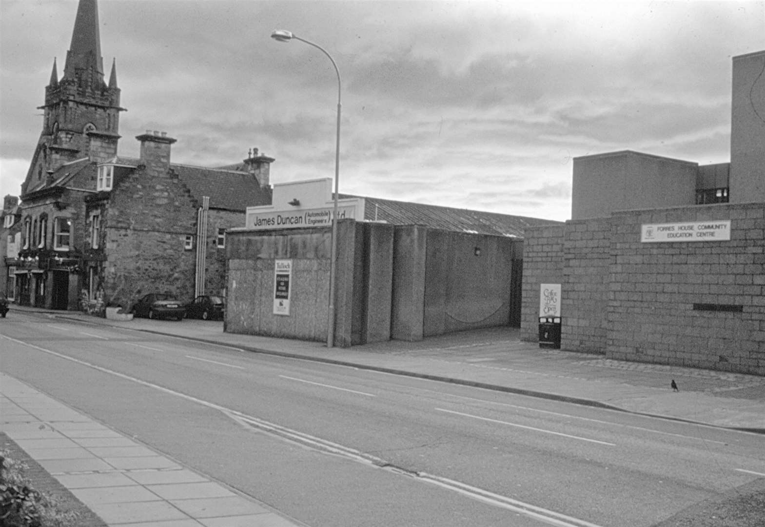 Forres Community Centre and Duncan's Garage in the 1970's
