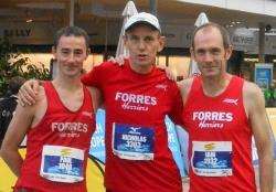 Mountain hares - from left are Forres Harriers, Paul Rogan, Nick Barr and Iain Macdonald at the Jungfrau Marathon