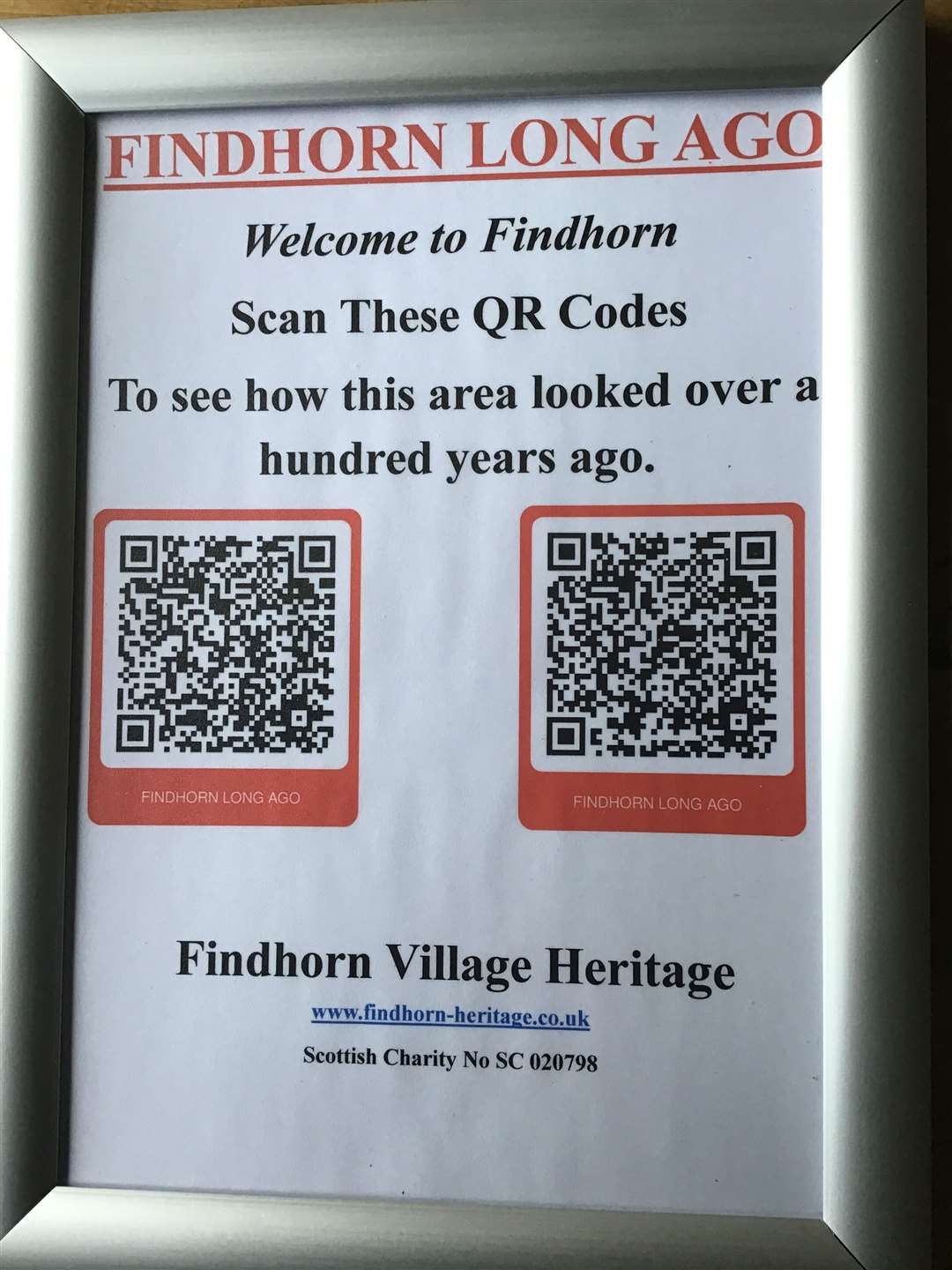 The heritage team are placing informative QR codes around the village.