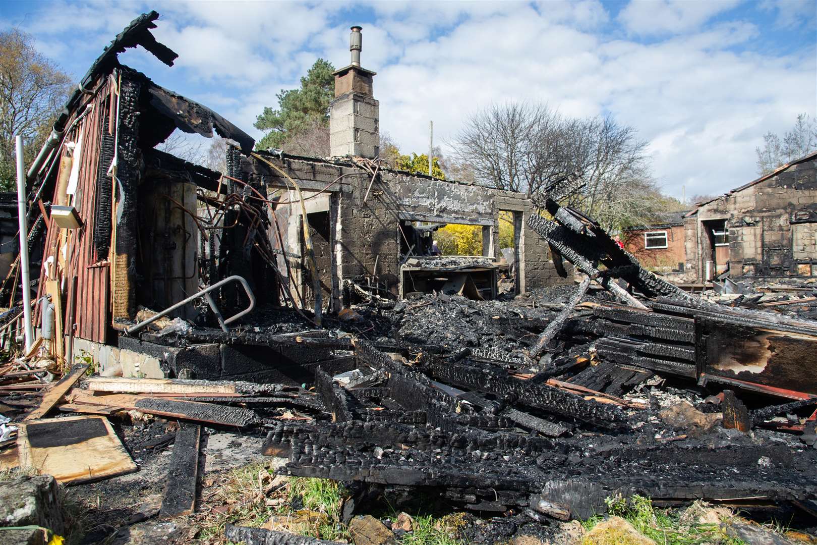 The Community Centre...Fire damage at the Findhorn Foundation following an overnight fire...Picture: Daniel Forsyth..